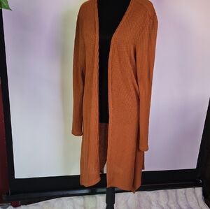 Women's Long Orange Cardigan